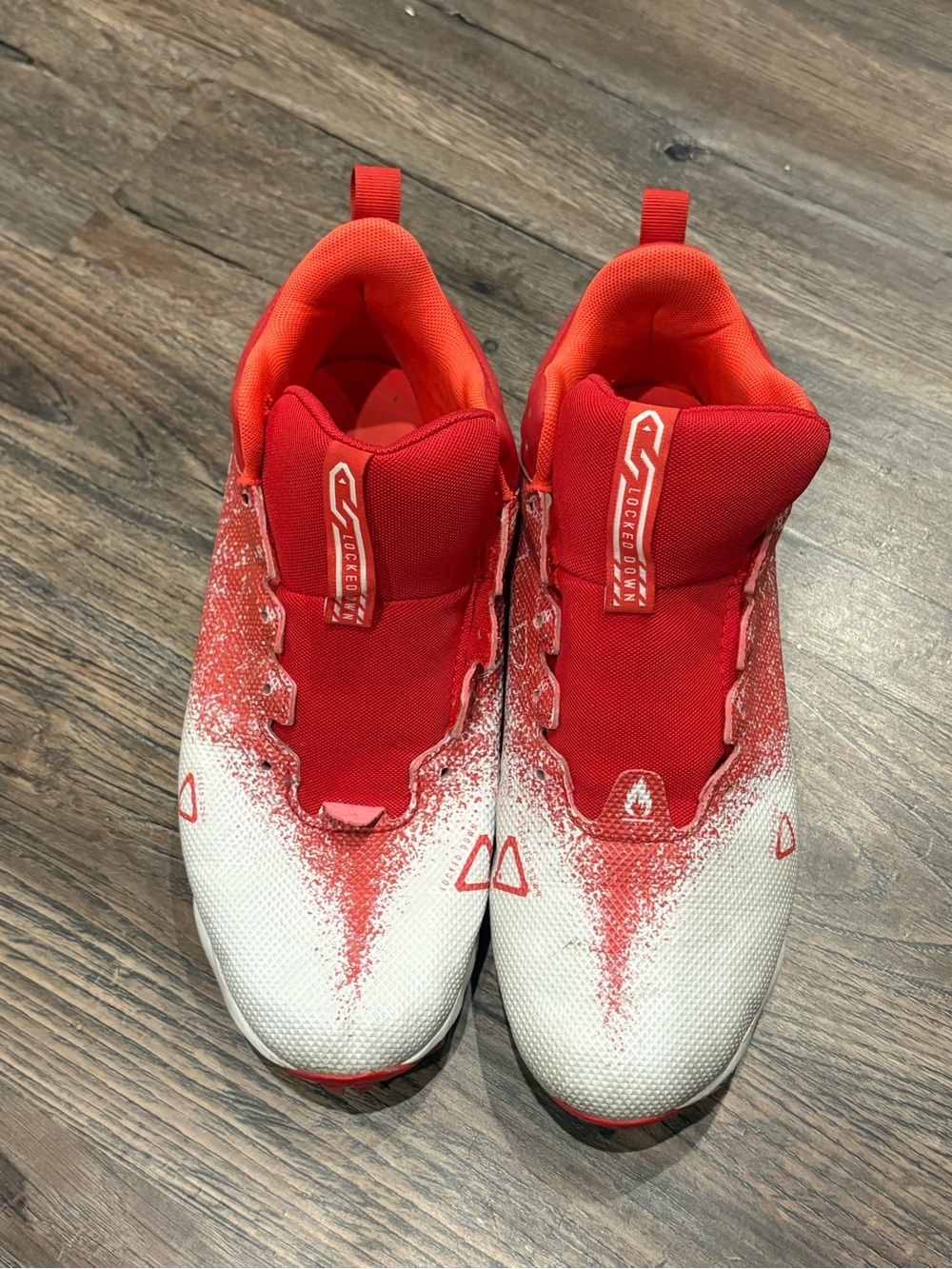 Under Armour Men’s Athletic Cleats in Red and White